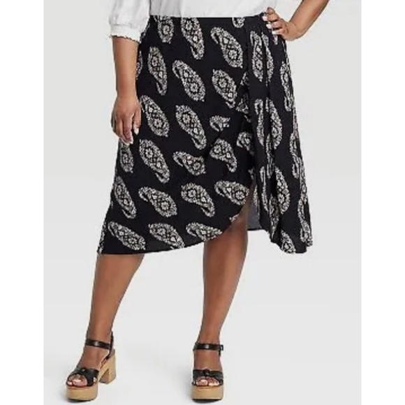 NEW Knox Rose Drapey A-Line Wrap Skirt - Picture 2 of 8